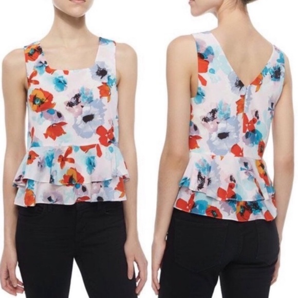Rebecca Taylor Tops - REBECCA TAYLOR  Silk Floral Tiered Top